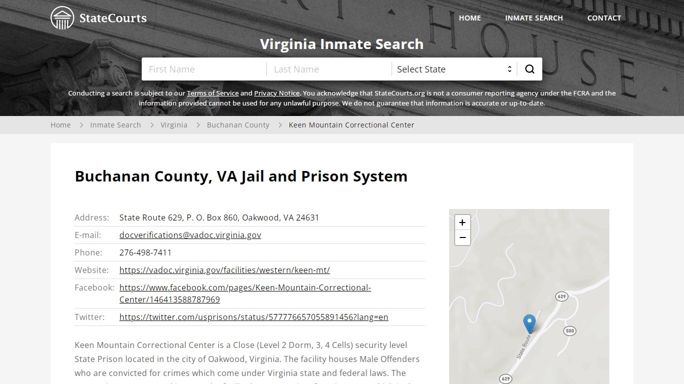 Keen Mountain Correctional Center Inmate Records Search ...