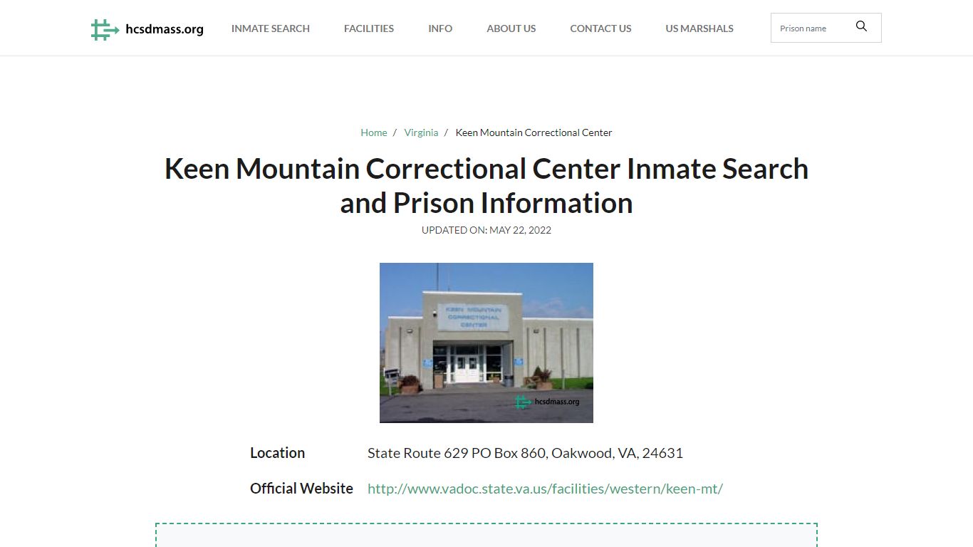 Keen Mountain Correctional Center Inmate Search ...