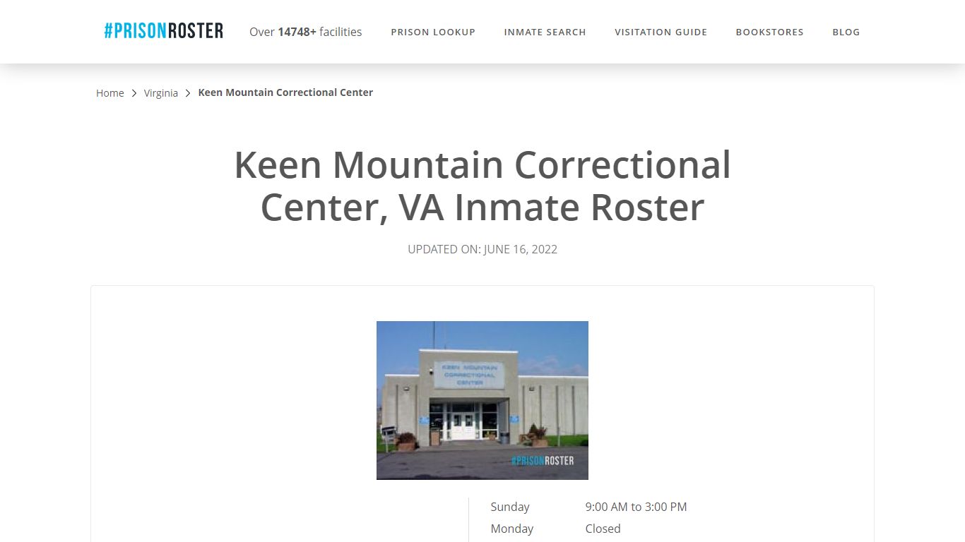 Keen Mountain Correctional Center, VA Inmate Roster