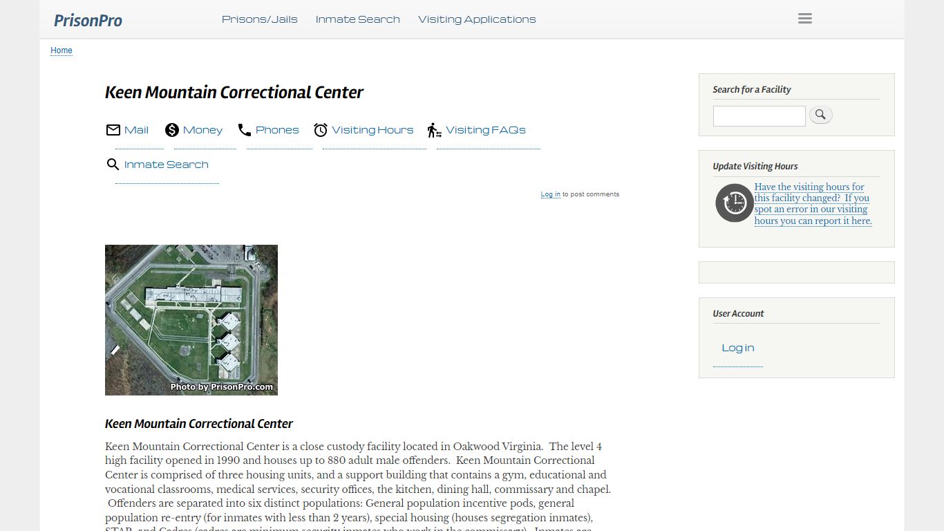 Keen Mountain Correctional Center Visiting hours, inmate ...